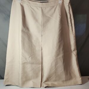 Kate Hill Cream Midi A-Line Skirt with Slit